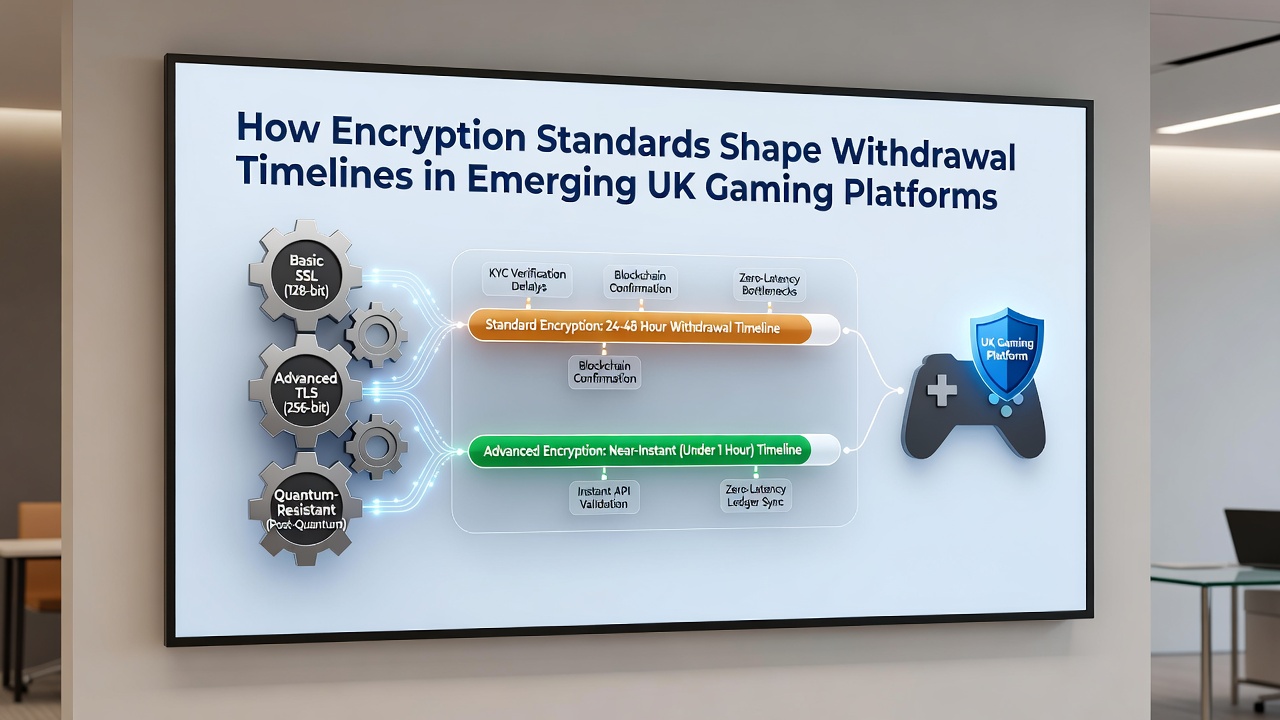 Network diagram illustrating encrypted data flows between user devices and UK gaming servers